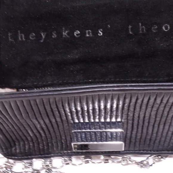 Theyskens' Theory Stitched Turnkey Silver Chain Leather Crossbody Shoulder Bag s - Picture 11 of 12